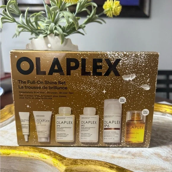 OLAPLEX Full-On Shine Set with Gold and White Packaging (New) - Picture 1 of 16